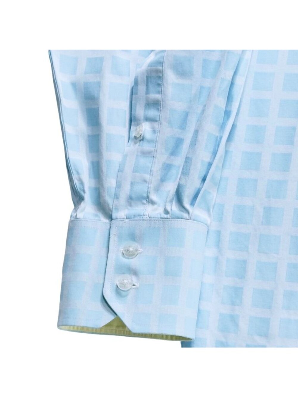 Bachrach Men's XL Light Blue Checkered Long Sleeve Button-Up Shirt - Picture 6 of 8
